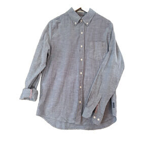 Ben Sherman Blue Oxford Shirt Stretch Mod Casual Men’s M Long Sleeve